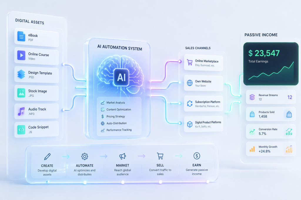 ativos digitais com inteligência artificial gerando renda automática