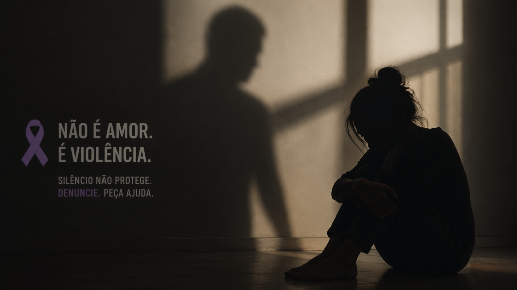 violência doméstica conscientização silhueta feminina