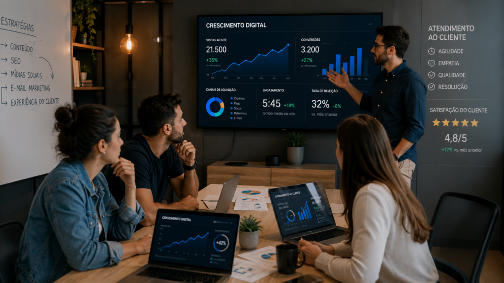 atendimento online e crescimento