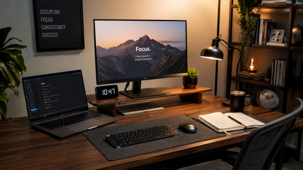 setup de produtividade para estudo e trabalho