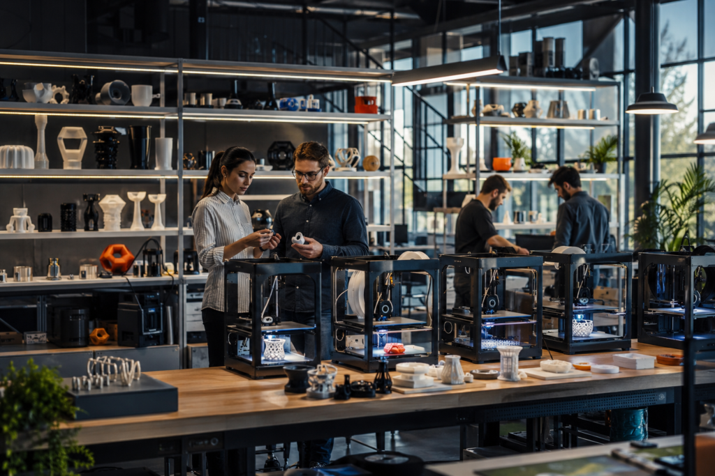 Mercado de impressão 3D crescendo com empreendedores utilizando impressoras para fabricar produtos personalizados.