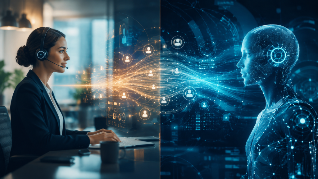 integração entre inteligência artificial e atendimento humano